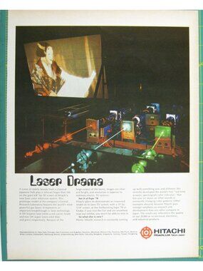 Print Ad Hitachi Laser Drama Expo 70 Laser Color TV System Prototype Japan 1969